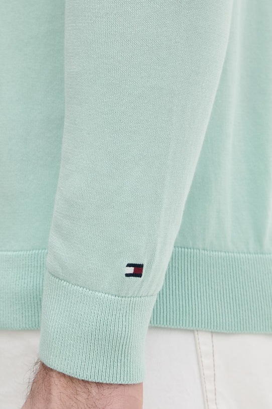 Tommy Hilfiger sweter męski z bawełną NEW YORK MW0MW41820 turkusowy
