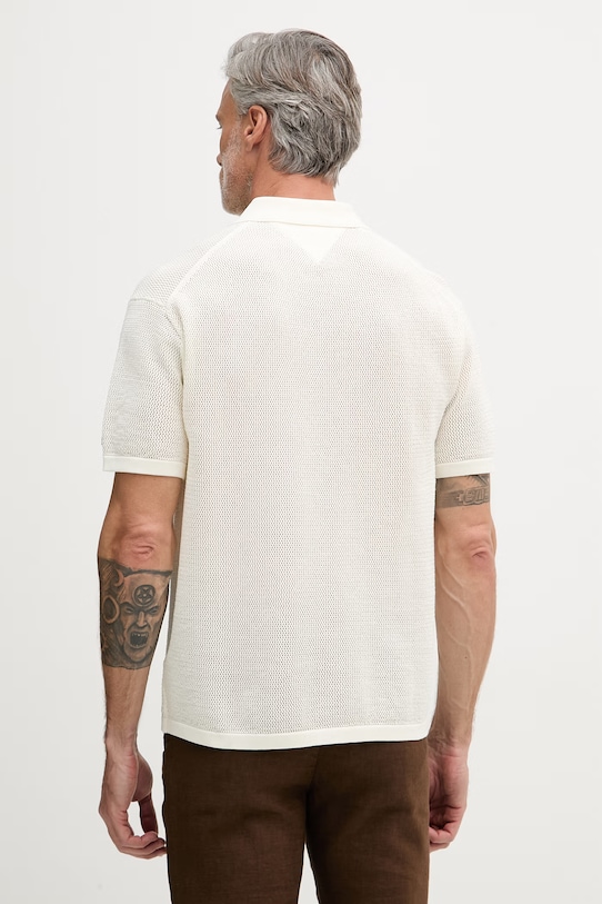 Дрехи Tommy Hilfiger риза мъжка от памук NEW YORK MW0MW42694 бежов