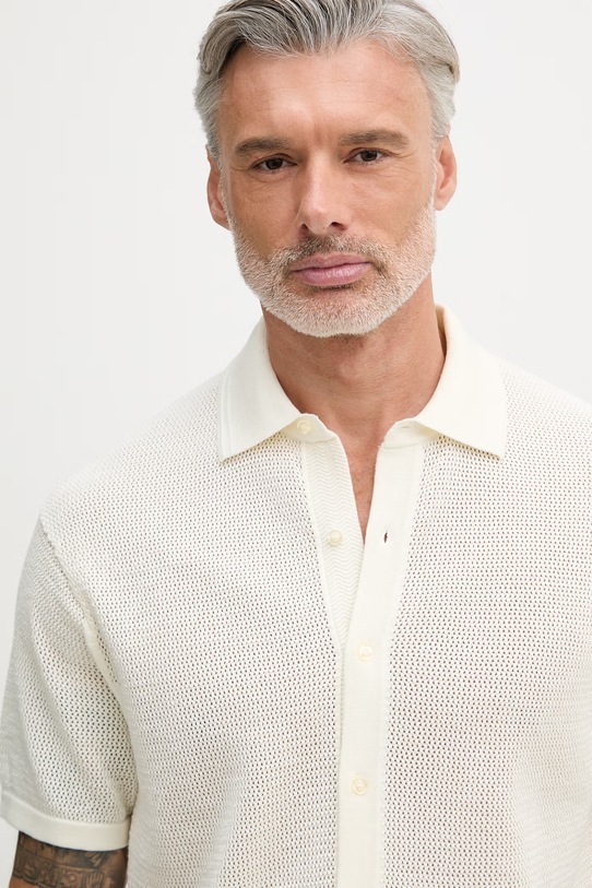 Tommy Hilfiger риза мъжка от памук NEW YORK бежов MW0MW42694