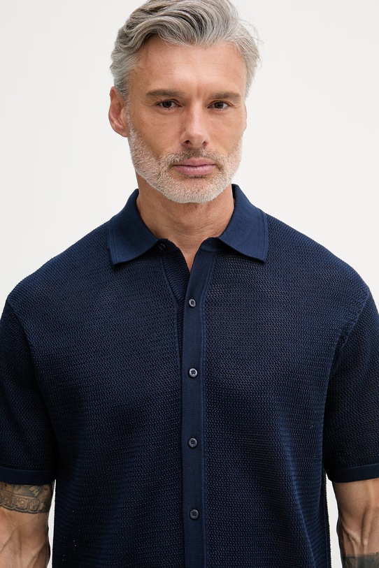 Tommy Hilfiger риза мъжка от памук NEW YORK тъмносин MW0MW42694