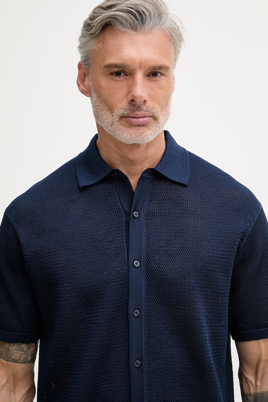 Tommy Hilfiger риза мъжка от памук NEW YORK тъмносин MW0MW42694