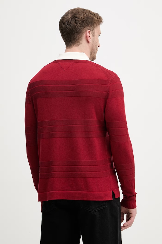 Oblečenie Tommy Hilfiger sveter pánsky s bavlnou MW0MW40855 burgundské
