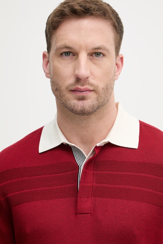 Tommy Hilfiger sveter pánsky s bavlnou burgundské MW0MW40855