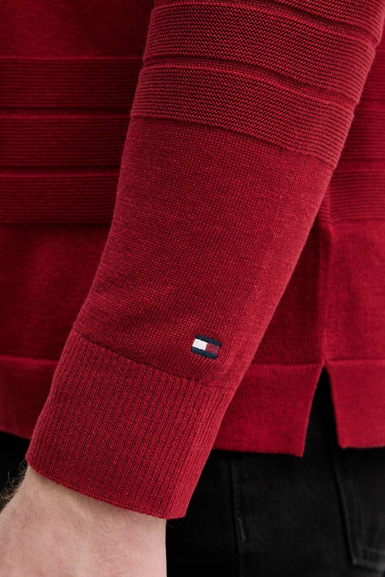 Tommy Hilfiger pulover moški iz bombaža MW0MW40855 bordo