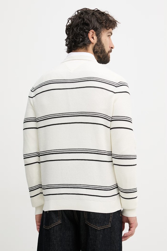 Ρούχα Tommy Hilfiger πουλόβερ ανδρικό βαμβακερό MW0MW42841 μπεζ