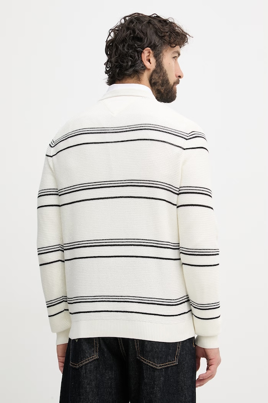 Ρούχα Tommy Hilfiger πουλόβερ ανδρικό βαμβακερό MW0MW42841 μπεζ