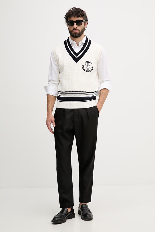 Tommy Hilfiger γιλέκο ανδρικό βαμβακερό MW0MW42921 μπεζ SS26