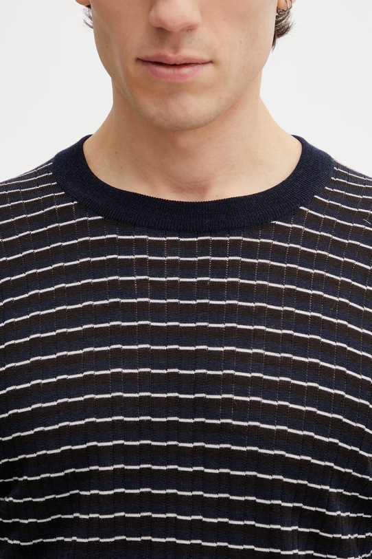 Wales Bonner Ashby sweter wełniany męski granatowy US26KNS4883.WO04.589