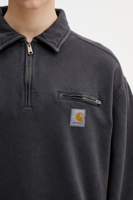 Carhartt WIP Half Zip Detroit Sweat bluza bawełniana męska czarny I036350.8906