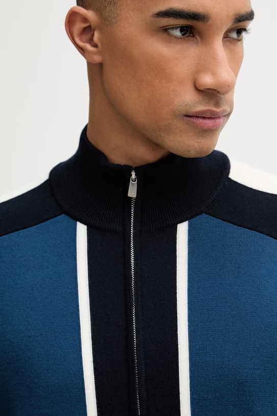 From Future sweter rozpinany męski wełniany MPG03633 niebieski