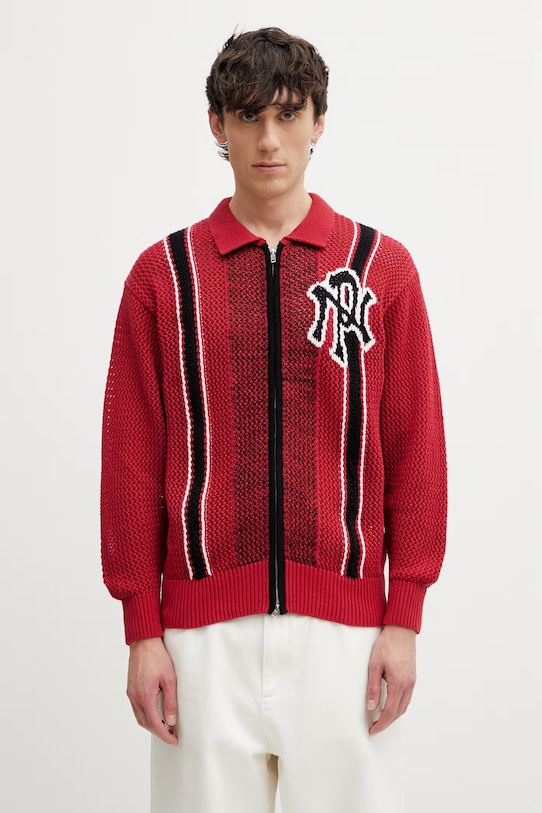 No Problemo Nyp Sports Crochet kardigan bawełniany męski czerwony NP2002605