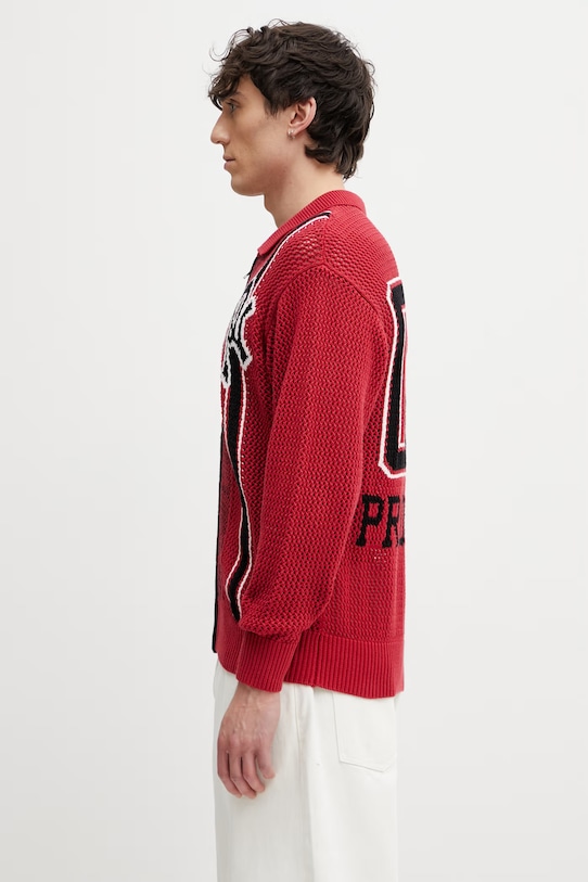 No Problemo Nyp Sports Crochet kardigan bawełniany męski NP2002605 czerwony SS26