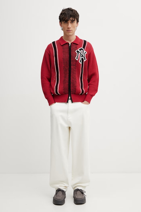 No Problemo Nyp Sports Crochet kardigan bawełniany męski NP2002605 czerwony