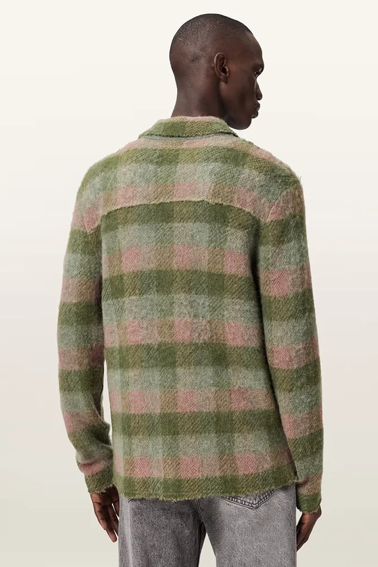 AllSaints sweter rozpinany męski z wełną ADLER M007KE multicolor SS26