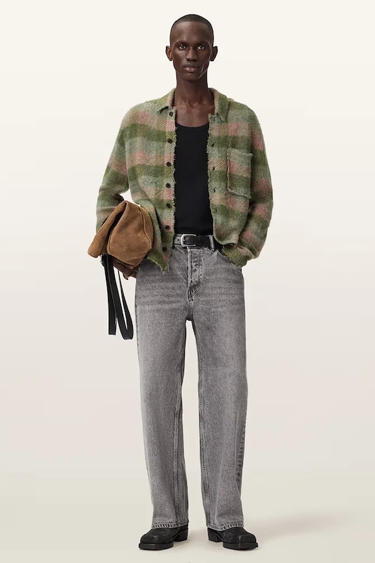 Odzież AllSaints sweter rozpinany męski z wełną ADLER M007KE multicolor