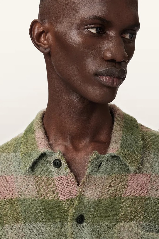 AllSaints sweter rozpinany męski z wełną ADLER M007KE multicolor