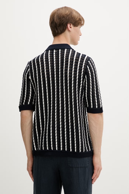 Odzież Rag & Bone sweter z krótkim rękawem męski bawełniany RH3726S6MCO granatowy