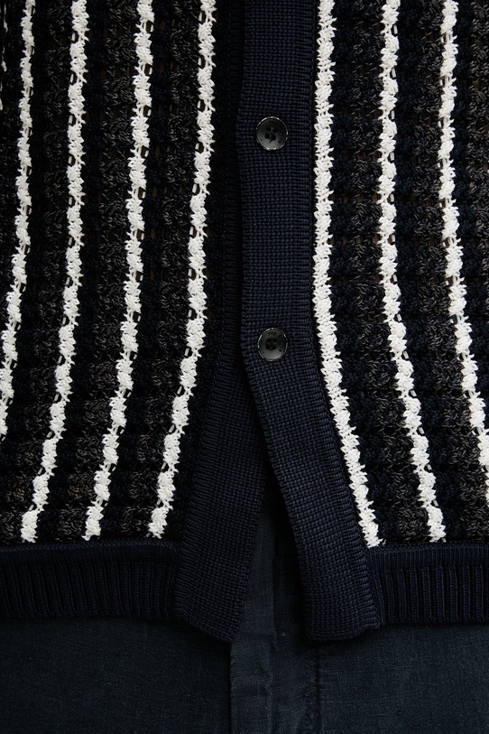 Rag & Bone sweter z krótkim rękawem męski bawełniany RH3726S6MCO granatowy