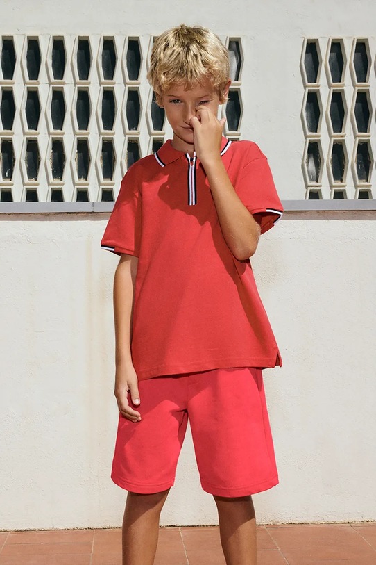 Dječje kratke hlače Mayoral pletivo crvena 600.7E.Junior.PPY2
