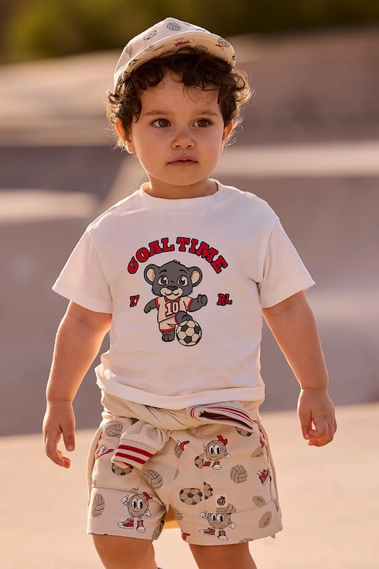 Детские хлопковые шорты Mayoral хлопок бежевый 1218.3E.Baby.PPY2