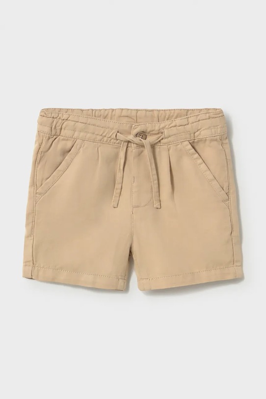 Mayoral szorty z dodatkiem lnu dziecięce casual brązowy 1220.3F.Baby.PPY2