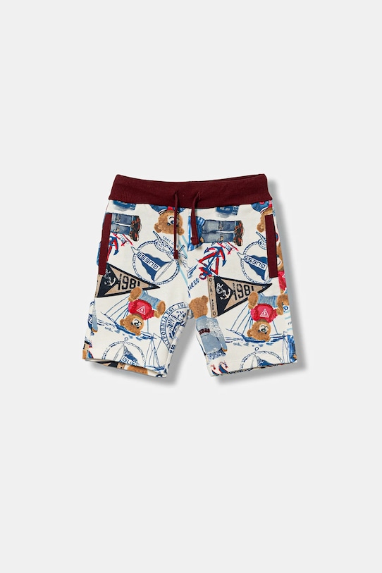 Guess szorty bawełniane dziecięce wzorzyste multicolor N6RD00.KA6R4.PPY2