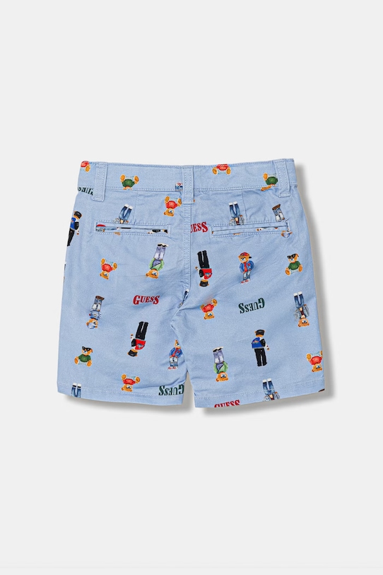 Guess szorty dziecięce bawełniane z elastanem N6RD03.WFY91.PPY2 niebieski SS26