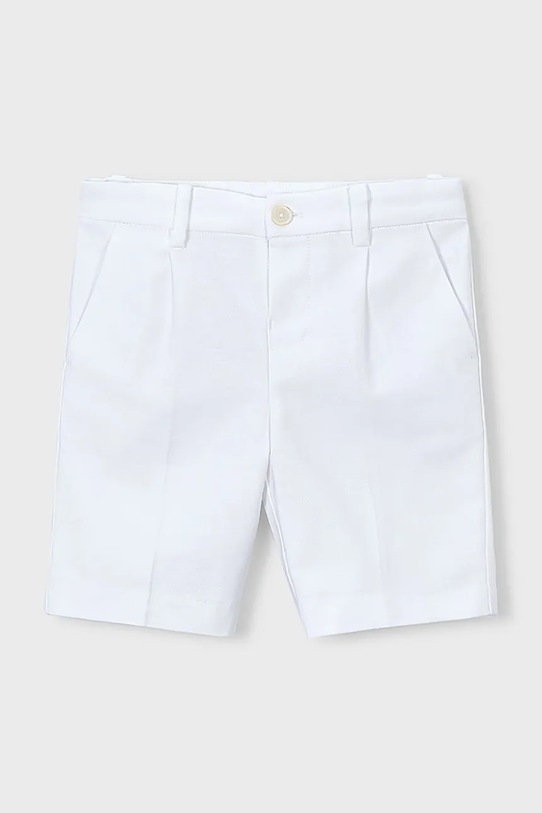 Mayoral szorty z domieszką lnu dziecięce 3201.5B.Mini.PPY2 biały SS26