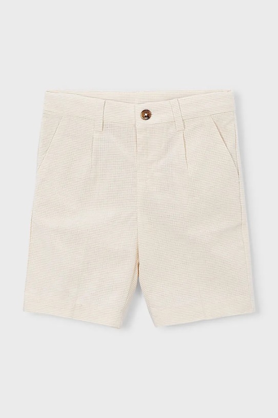 Mayoral pantaloni scurți din amestec de in pentru copii 3201.5B.Mini.PPY2 bej SS26