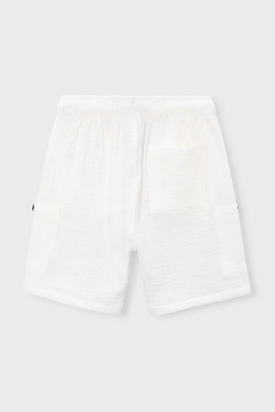Dječje pamučne kratke hlače Mayoral 3212.5H.Mini.PPY2 bijela SS26