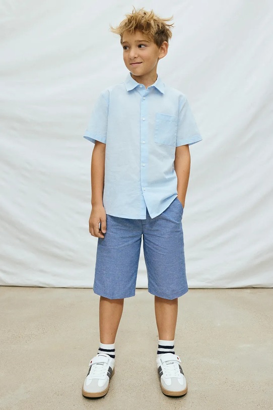 Mayoral szorty z domieszką lnu dziecięce casual niebieski 6214.7A.Junior.PPY2