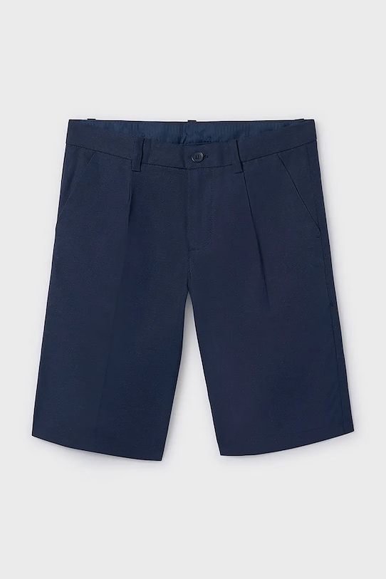 Dječje kratke hlače s dodatkom lana Mayoral bez uzorka mornarsko plava 6214.7A.Junior.PPY2