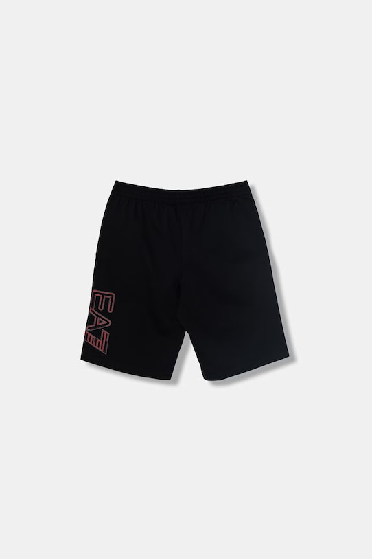 EA7 Emporio Armani szorty dziecięce bawełniane 7B000299.AF13512 czarny SS26