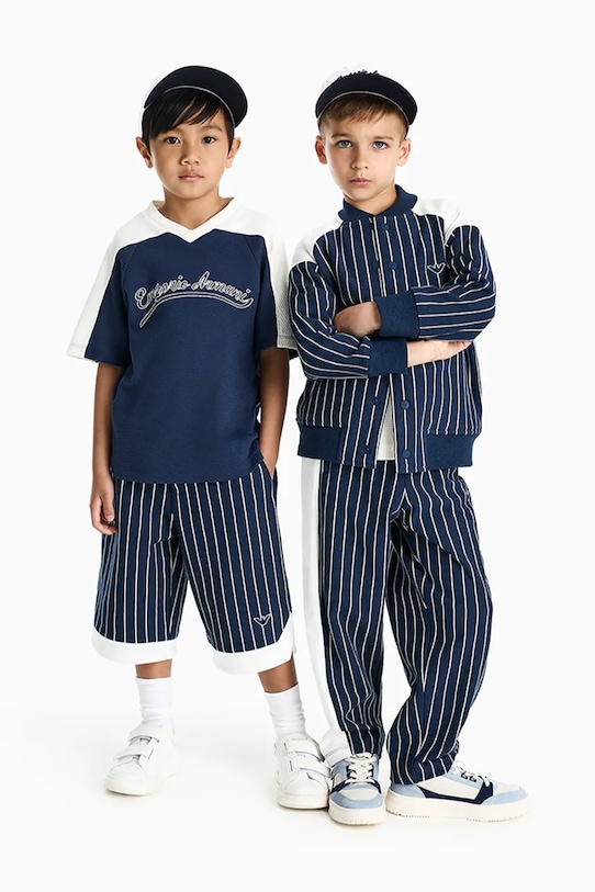 Emporio Armani pantaloni scurți din bumbac pentru copii bleumarin EB001057.AF21874