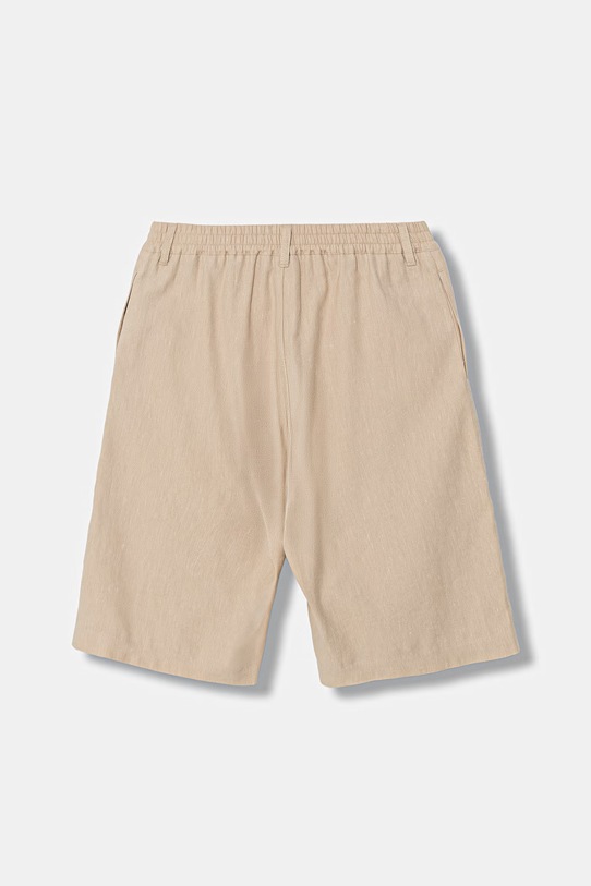 Dětské šortky s přídavkem lnu Emporio Armani EB001063.AF20957 béžová SS26