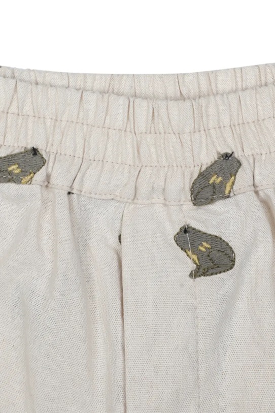 Donsje szorty z dodatkiem lnu Olivier Shorts Frogs biały 4117101