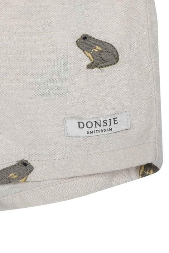 Donsje szorty z dodatkiem lnu Olivier Shorts Frogs 4117101 biały