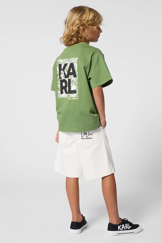 Dětské kraťasy Karl Lagerfeld látka béžová Z31086.114.150