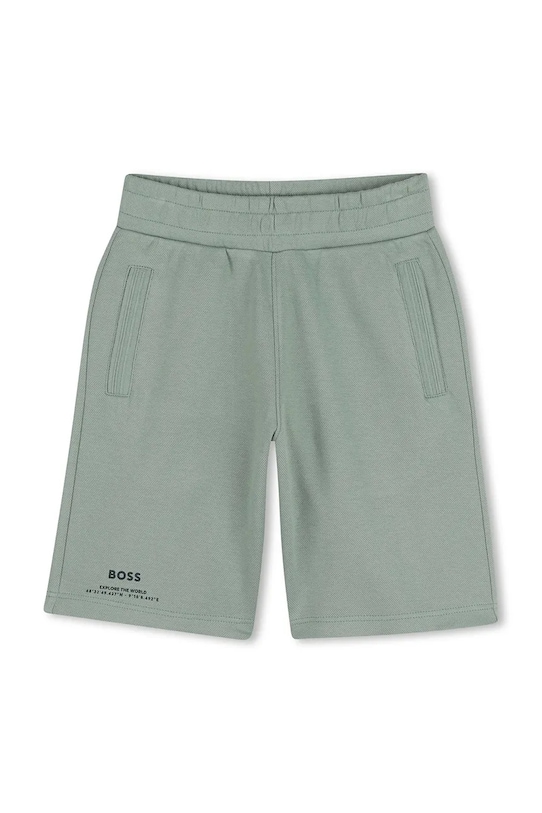 Dječje pamučne kratke hlače BOSS J52930.102.108 tirkizna SS26