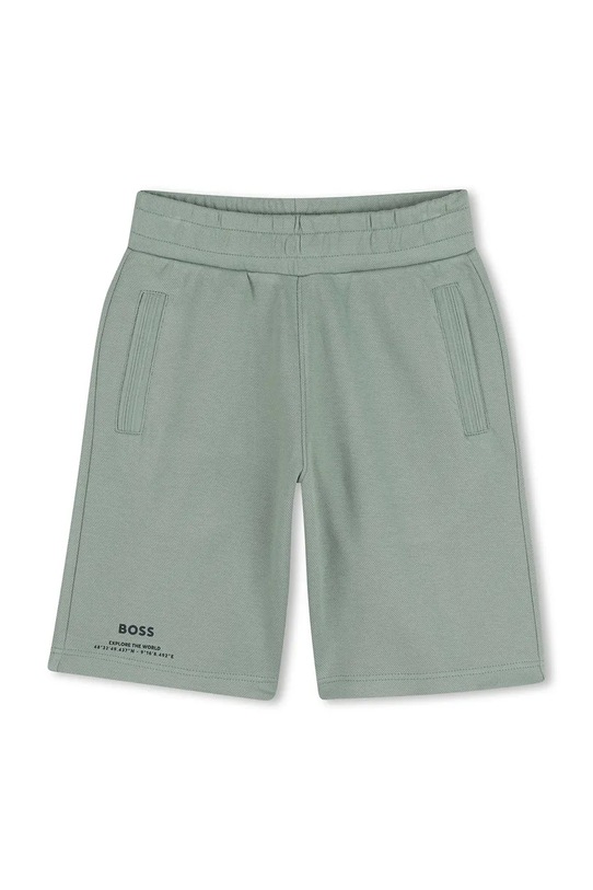 Dječje pamučne kratke hlače BOSS J52930.114.150 tirkizna SS26