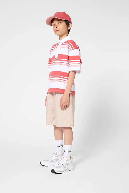 Σορτς με λινό για παιδιά BOSS casual μπεζ J52924.126.150