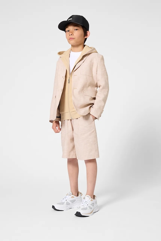 Σορτς με λινό για παιδιά BOSS J52924.162.174 μπεζ