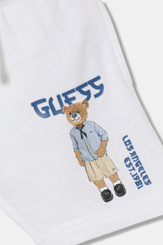 Chłopiec Guess szorty dresowe dziecięce bawełniane N6GD04.KA6R4.PPY2.M biały