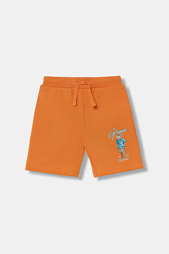 Guess szorty dresowe dziecięce bawełniane pomarańczowy N6GD04.KA6R4.PPY2.M