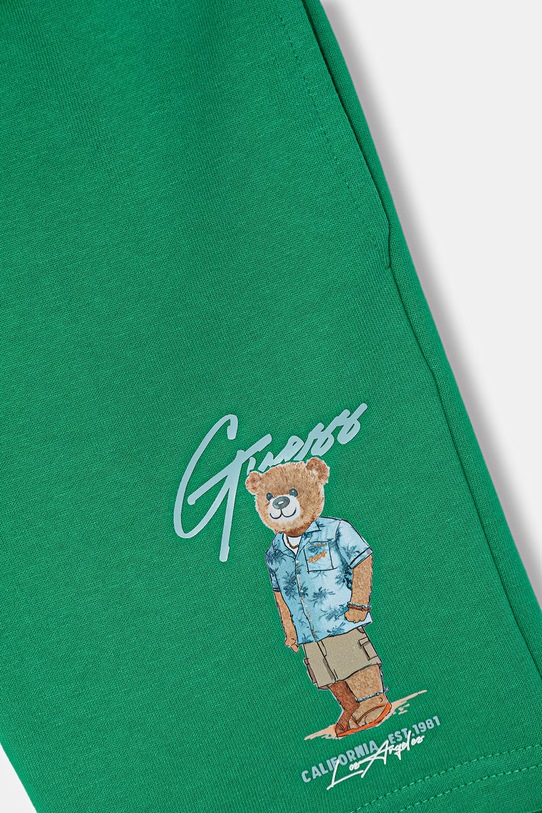 Chłopiec Guess szorty dresowe dziecięce bawełniane N6GD04.KA6R4.PPY2.M zielony