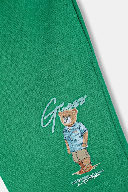 Chłopiec Guess szorty dresowe dziecięce bawełniane N6GD04.KA6R4.PPY2.M zielony