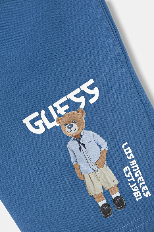 Chłopiec Guess szorty dresowe dziecięce bawełniane N6GD04.KA6R4.PPY2.M niebieski
