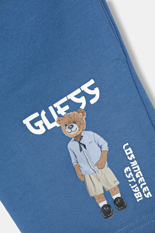 Chłopiec Guess szorty dresowe dziecięce bawełniane N6GD04.KA6R4.PPY2.M niebieski