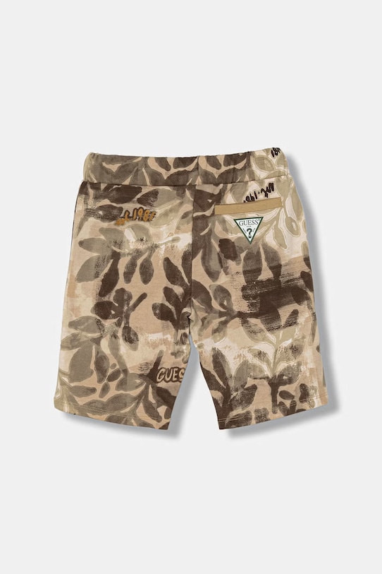 Guess szorty bawełniane dziecięce L6GD00.KA6R4.PPY2.M beżowy SS26