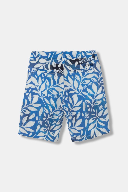Guess šortky detské s prímesou ľanu L6GD03.WFBT0.PPY2.M modrá SS26